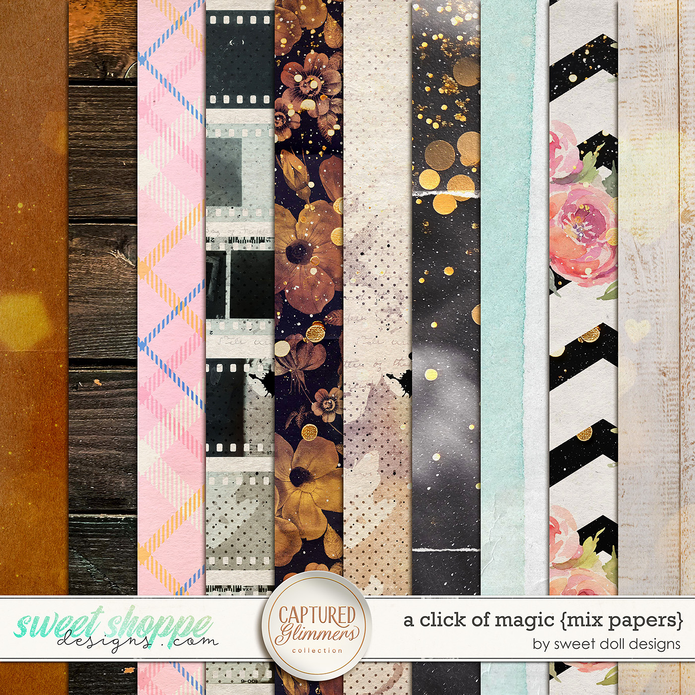Captured Glimmers: A Click of Magic {mix papers} by Sweet Doll designs
