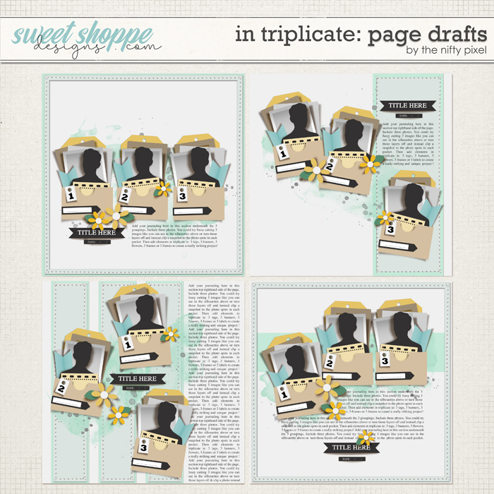 IN TRIPLICATE | PAGE DRAFTS by The Nifty Pixel IN TRIPLICATE | PAGE DRAFTS by The Nifty Pixel