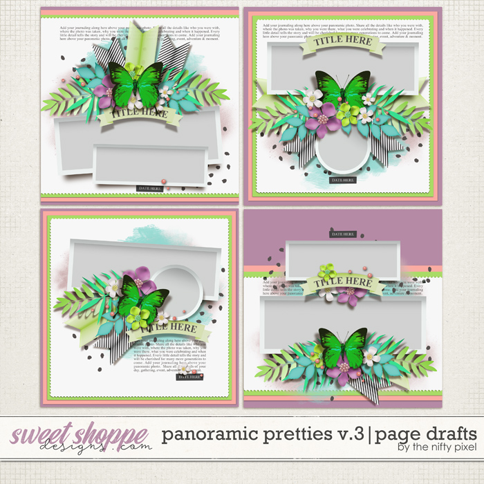 PANORAMIC PRETTIES V.3 | PAGE DRAFTS by The Nifty Pixel