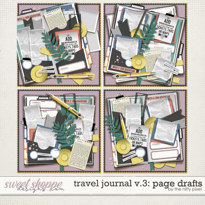 TRAVEL JOURNAL V.3 | PAGE DRAFTS by The Nifty Pixel