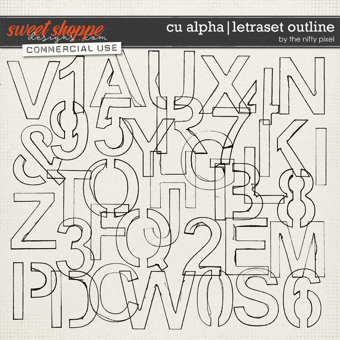 CU ALPHA | LETRASET OUTLINE by The Nifty Pixel