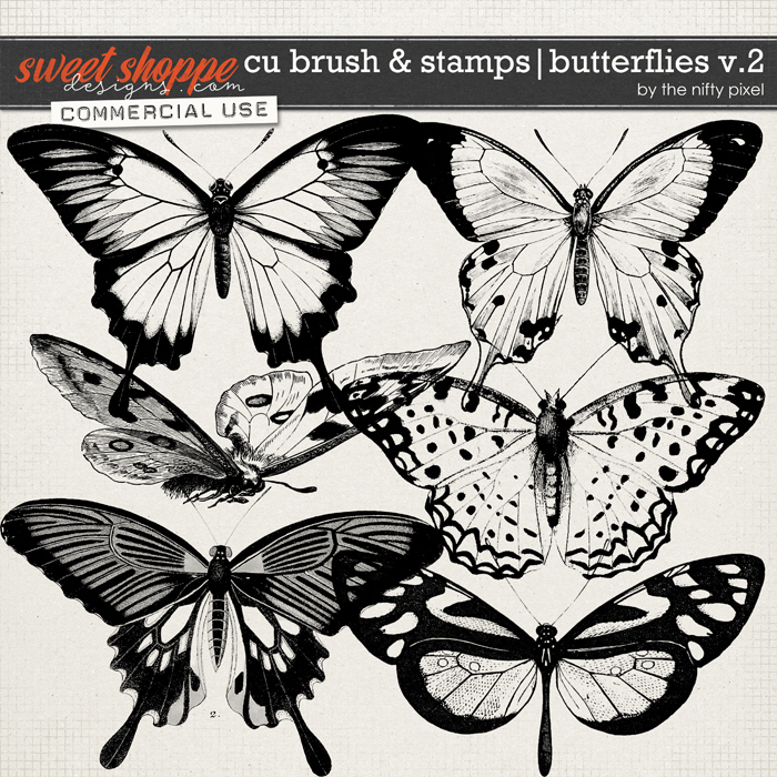 CU BRUSH & STAMPS | BUTTERFLIES V.2 by The Nifty Pixel