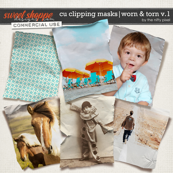 CU CLIPPING MASKS | WORN & TORN V.1 by The Nifty Pixel