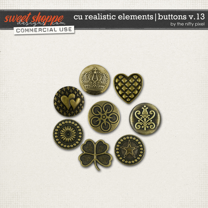 CU REALISTIC ELEMENTS | BUTTONS V.13 by The Nifty Pixel