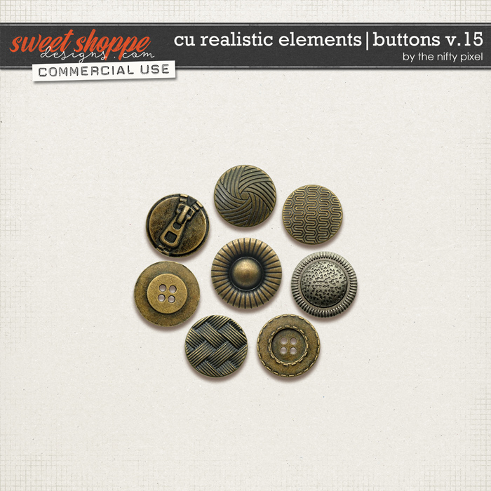 CU REALISTIC ELEMENTS | BUTTONS V.15 by The Nifty Pixel
