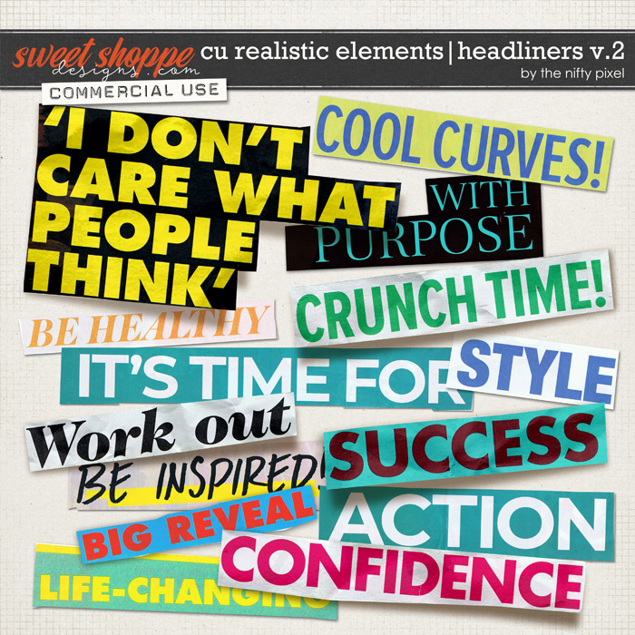 CU REALISTIC ELEMENTS | HEADLINERS V.2 by The Nifty Pixel