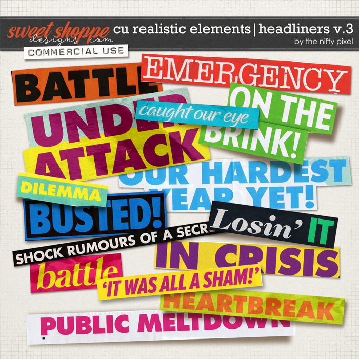 CU REALISTIC ELEMENTS | HEADLINERS V.3 by The Nifty Pixel