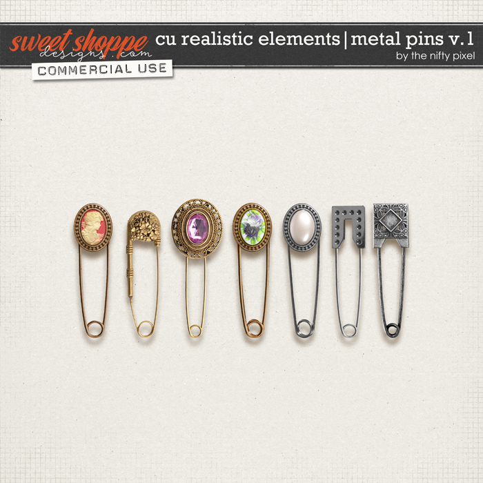 CU REALISTIC ELEMENTS | METAL PINS V.1 by The Nifty Pixel