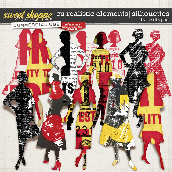 CU REALISTIC ELEMENTS | SILHOUETTES V.1 by The Nifty Pixel