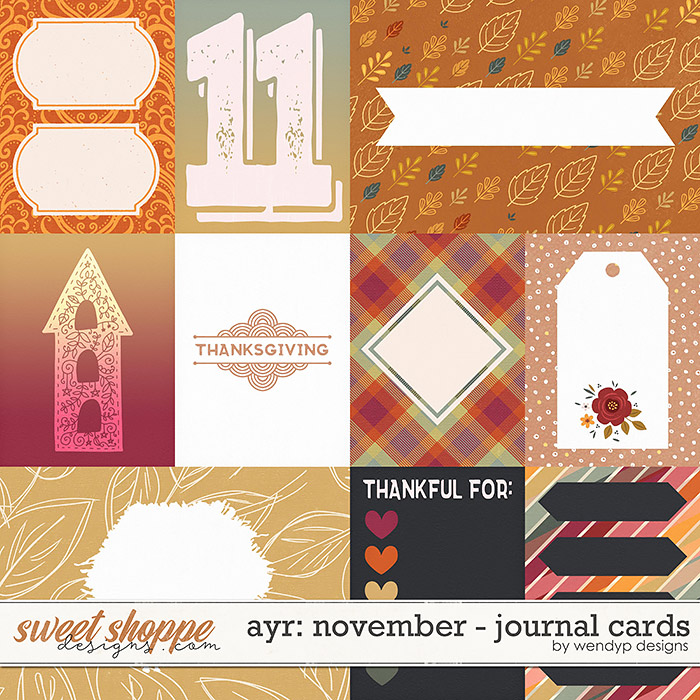 All year round: November - Journal cards by WendyP Designs 