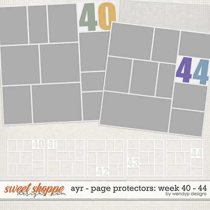 All year round: page protectors week 40 - 44 by WendyP Designs