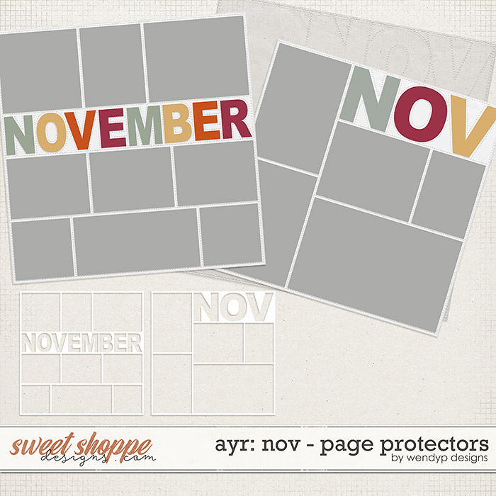 All year round: November - page protectors by WendyP Designs 