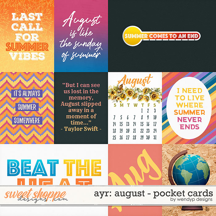 All year round: august - Pocket Cards by WendyP Designs