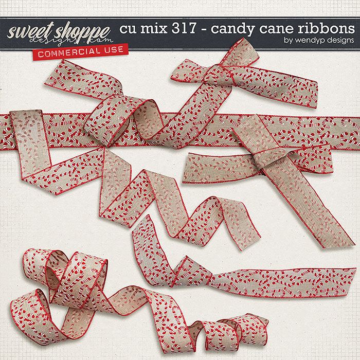 CU Mix 317 - Candy Cane ribbons by WendyP Designs CU Mix 317 - Candy Cane ribbons by WendyP Designs