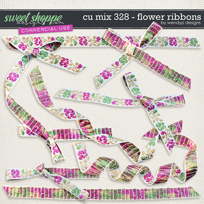 CU Mix 328 - Flowers ribbons by WendyP Designs 
