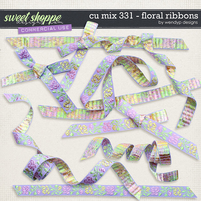 CU Mix 331 - Floral ribbons by WendyP Designs 