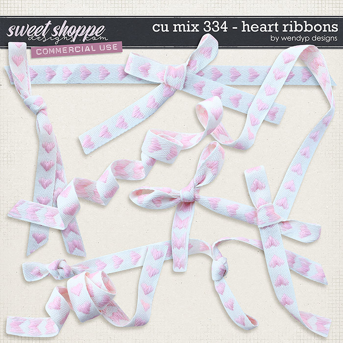 CU Mix 334 - Heart ribbons by WendyP Designs 