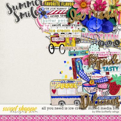 All I need is ice cream: mixed media bits by Little Butterfly Wings