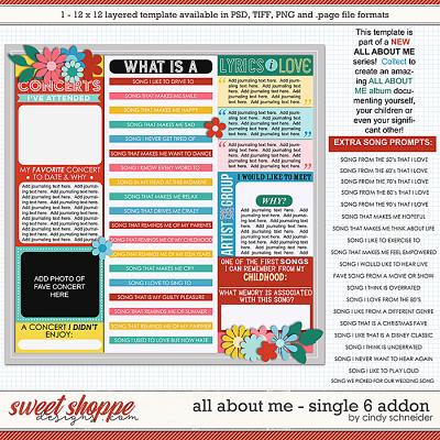 Cindy's Layered Templates - All About Me: Single 6 Add-on by Cindy Schneider