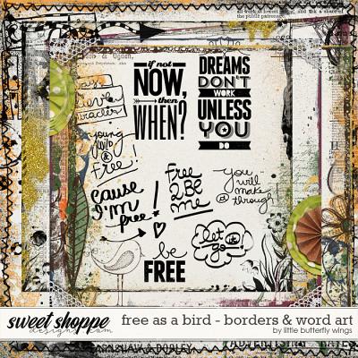 Free as a bird borders & word art by Little Butterfly Wings