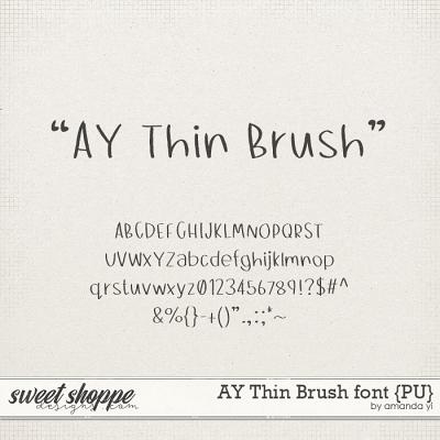 AY Thin Brush font {PU} by Amanda Yi