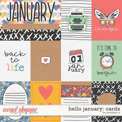 Hello January: cards by Amanda Yi