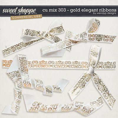 CU Mix 303 - Gold elegant ribbons by WendyP Designs