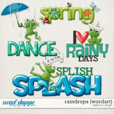 Raindrops {Wordart} by Digilicious Design