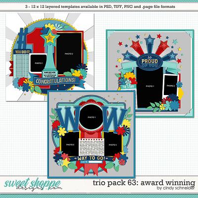 Cindy's Layered Templates - Trio Pack 63: Award Winning by Cindy Schneider