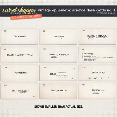 CU Vintage Ephemera: Science Flash Cards no. 1 by Tracie Stroud