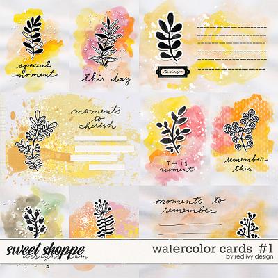 Watercolor Cards #1 by Red Ivy Design