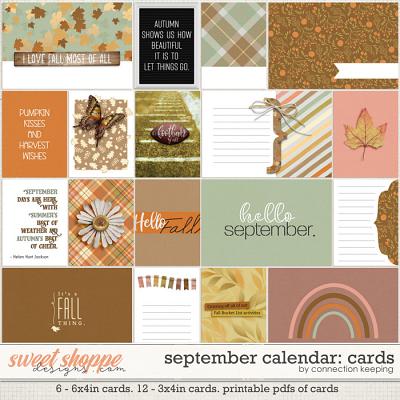 September Calendar Journal Cards by Connection Keeping