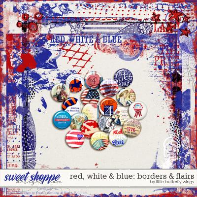 Red, White & Blue: borders & flairs by Little Butterfly Wings
