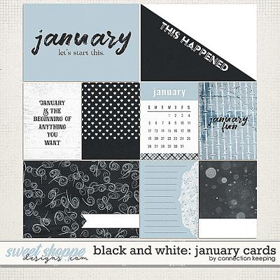 Black & White: January Journal Cards by Connection Keeping