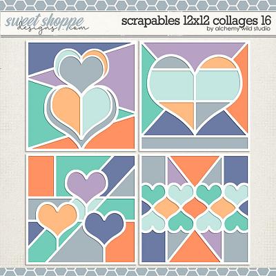 Scrapables: 12x12 Collages 16 Layered Templates by Alchemy Wild Studio