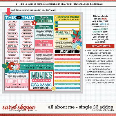 Cindy's Layered Templates - All About Me: Single 26 Add-on by Cindy Schneider