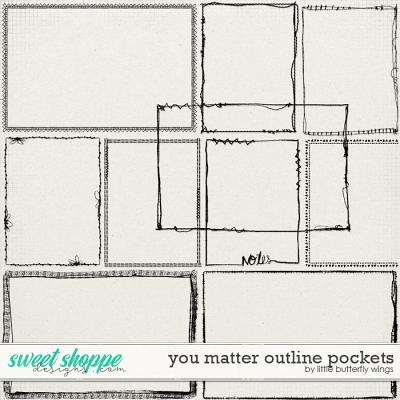 You matter outline pockets by Little Butterfly Wings