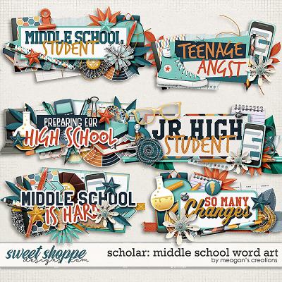 Scholar: Middle School Word Art by Meagan's Creations