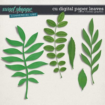 CU Digital Paper Leaves by Clever Monkey Graphics