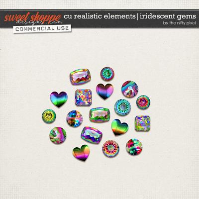 CU REALISTIC ELEMENTS | IRIDESCENT GEMS by The Nifty Pixel