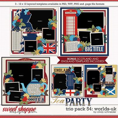 Cindy's Layered Templates - Trio Pack 54: Worlds-UK by Cindy Schneider