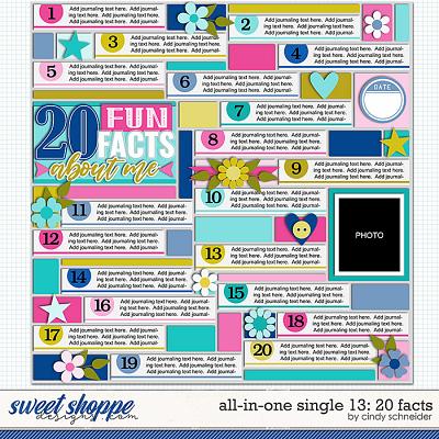 Cindy's Layered Templates - All in One Single 13: 20 Facts by Cindy Schneider
