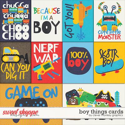 Boy Things Cards by Clever Monkey Graphics