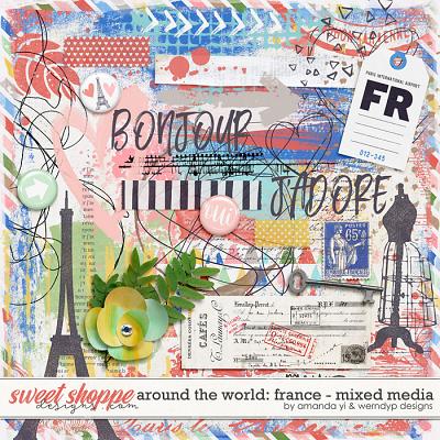 Around the world: France - Mixed Media by Amanda Yi & WendyP Designs