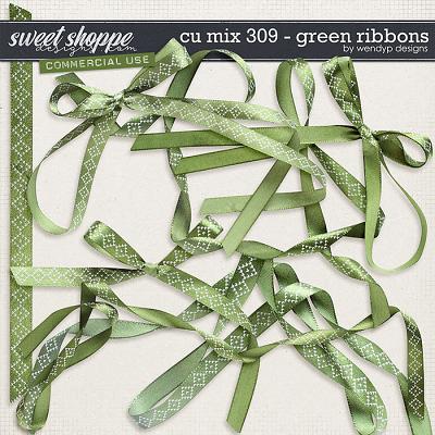 CU Mix 309 - Green ribbons by WendyP Designs
