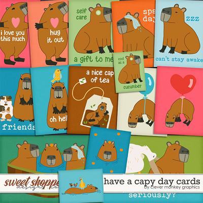 Have a Capy Day Cards by Clever Monkey Graphics 