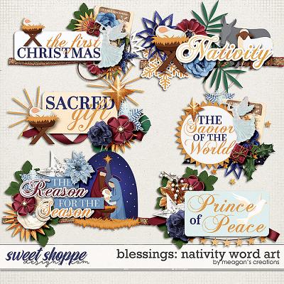 Blessings: Nativity Word Art by Meagan's Creations