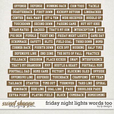 Friday Night Lights Words Too by LJS Designs 