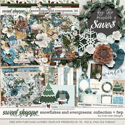 Snowflakes and Evergreens: Collection + FWP by River Rose Designs