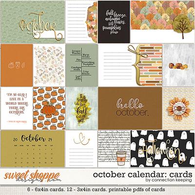 October Calendar Journal Cards by Connection Keeping